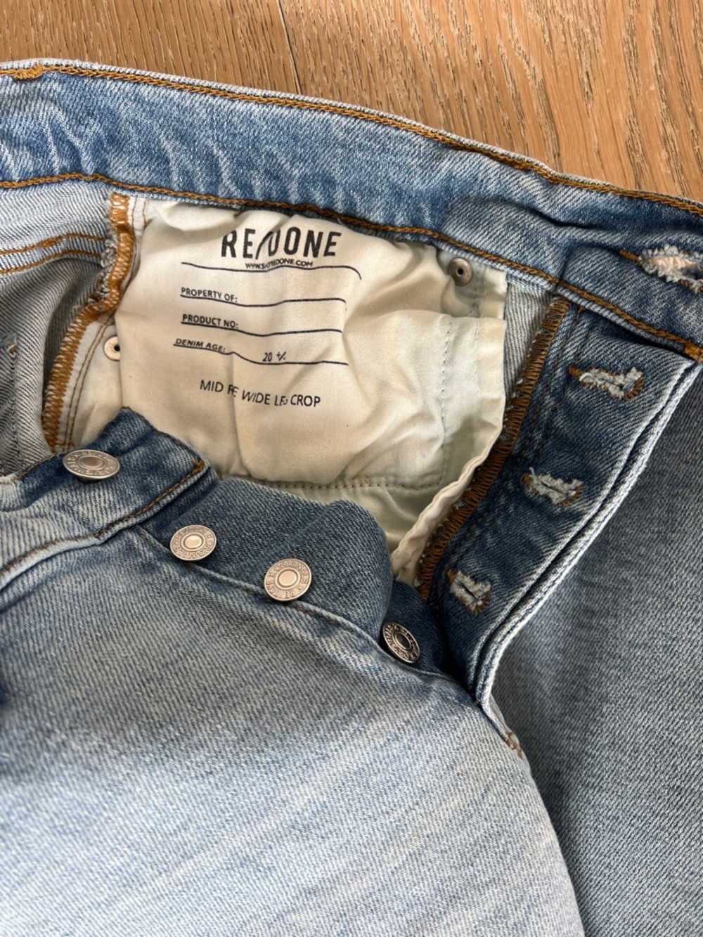 RE/DONE Mid Rise wide Leg Crop 28 29 - Picture 6 of 10